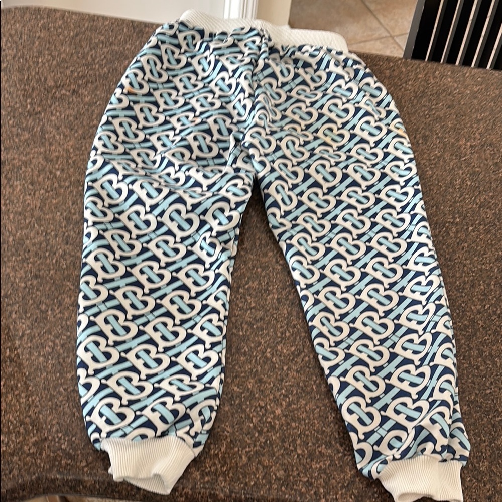 Burberry Boys/Girls Casual BLUE WHITE Monogram B Joggers-6/7 - Picture 13 of 16
